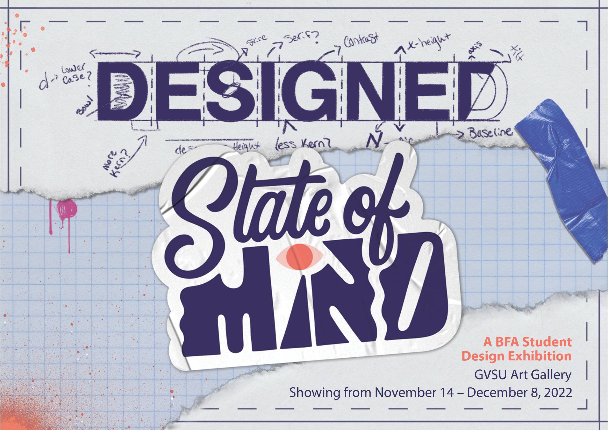 Postcard for BFA Student Exhibition Designed State of Mind